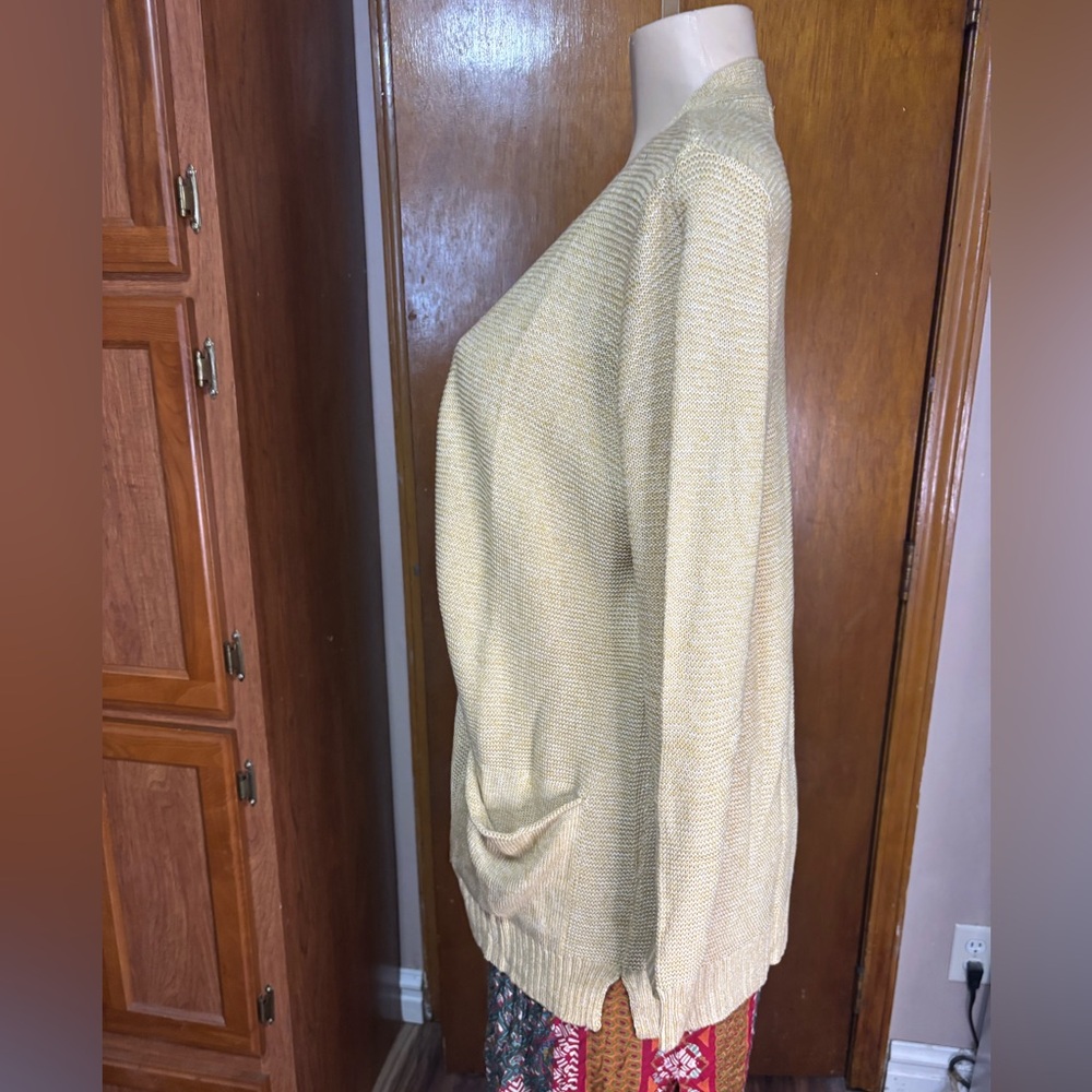 Cotton emporium open sweater with pockets lightweight butter yellow Medium